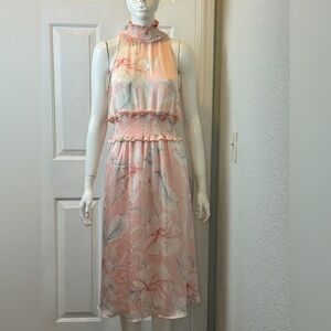 Ryegrass Dress Pink Floral Fit Flare A Line Flowy Dress Size Small.  F22